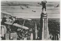 1j0169 KING KONG English 6.5x9.5 still R1950s classic image of giant ape on Empire State Building!