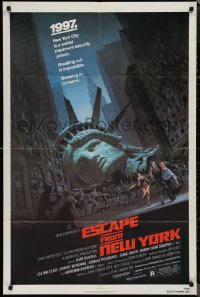 1j1929 ESCAPE FROM NEW YORK NSS style 1sh 1981 John Carpenter, decapitated Lady Liberty by Jackson!