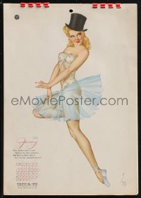 1j0492 ESQUIRE spiral-bound calendar 1946 each page has super sexy pin-up art by Alberto Vargas!