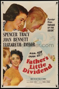 1j1942 FATHER'S LITTLE DIVIDEND 1sh 1951 Elizabeth Taylor with Billie Burke & puppy!