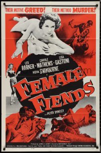 1j1944 FEMALE FIENDS 1sh 1959 sexy English bad girls, their motive GREED, their method MURDER!