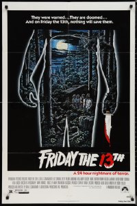 1j1955 FRIDAY THE 13th 1sh 1980 great Alex Ebel art, slasher classic, 24 hours of terror!