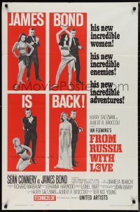 1j1956 FROM RUSSIA WITH LOVE style B 1sh 1964 Sean Connery as Ian Fleming's James Bond is back!