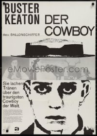 1j0340 GO WEST German R1964 cool artwork of star & director Buster Keaton!