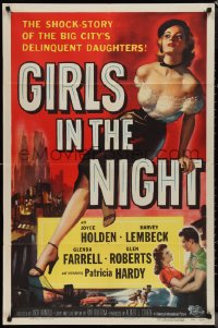 1j1968 GIRLS IN THE NIGHT 1sh 1953 great art of barely dressed sexy bad girl Joyce Holden!