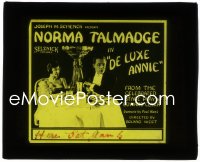 1j0627 DE LUXE ANNIE glass slide 1918 Norma Talmadge & Eugene O'Brien sitting at fancy restaurant!