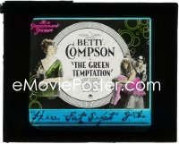 1j0640 GREEN TEMPTATION glass slide 1922 Betty Compson is an Apache jewel thief in Paris France!