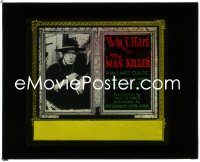 1j0642 GUNFIGHTER glass slide R1920s great portrait of cowboy William S. Hart, The Man Killer!