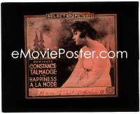 1j0643 HAPPINESS A LA MODE glass slide 1919 great profile portrait of sad Constance Talmadge!