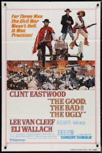 1j1976 GOOD, THE BAD & THE UGLY int'l 1sh R1980 Clint Eastwood, Lee Van Cleef, Wallach, Leone classic!