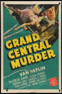 1j1979 GRAND CENTRAL MURDER 1sh 1942 art of sensational new star Van Heflin & Patricia Dane!