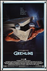 1j1985 GREMLINS 1sh 1984 cute, clever, mischievous, dangerous, Joe Dante Christmas horror comedy!