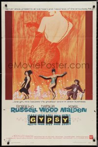 1j1987 GYPSY 1sh 1962 wonderful artwork of Rosalind Russell & sexiest Natalie Wood!