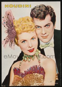 1j0586 HOUDINI Japanese program 1953 magician Tony Curtis and his sexy assistant Janet Leigh, rare!