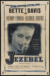 1j2011 JEZEBEL 1sh R1948 Bette Davis, Henry Fonda, George Brent, directed by William Wyler!