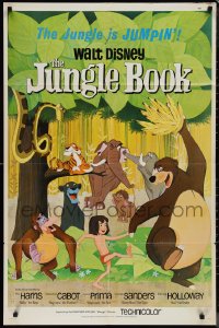 1j2017 JUNGLE BOOK 1sh 1967 Walt Disney cartoon classic, great image of Mowgli & friends!