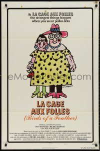 1j2022 LA CAGE AUX FOLLES style B 1sh 1979 Ugo Tognazzi, wacky cross-dressing art by Lou Myers!