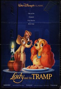 1j2023 LADY & THE TRAMP int'l DS 1sh R1997 Walt Disney romantic canine dog classic, spaghetti scene!