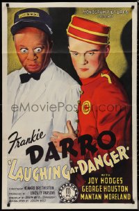 1j2030 LAUGHING AT DANGER 1sh 1940 Joy Hodges, bellboy Frankie Darro w/ Mantan Moreland, ultra rare!