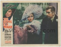 1j0996 DEVIL IS A WOMAN LC 1935 great c/u of Marlene Dietrich in wild hat by Edward Everett Horton!