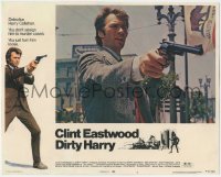 1j0999 DIRTY HARRY LC #5 1971 c/u of Clint Eastwood pointing gun, Don Siegel crime classic!