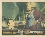 1j1026 GOLDFINGER LC #1 1964 sexy Honor Blackman points gun at Sean Connery as James Bond!