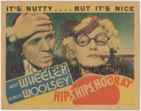 1j1045 HIPS HIPS HOORAY LC 1934 Robert Woolsey with Thelma Todd with his glasses & his cigar, rare!