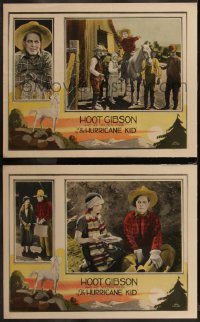 1j1396 HURRICANE KID 2 LCs 1925 great images of western cowboy Hoot Gibson, Jack Savage border art!