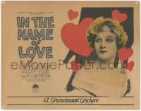 1j0892 IN THE NAME OF LOVE TC 1925 c/u of pretty Greta Nissen surrounded by hearts, ultra rare!