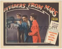 1j1062 INVADERS FROM MARS LC #4 1953 Helena Carter, Arthur Franz & Hunt looking through telescope!