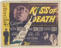 1j0900 KISS OF DEATH TC 1947 Henry Hathaway, Richard Widmark, Victor Mature, film noir classic!