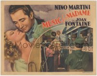 1j1102 MUSIC FOR MADAME LC 1937 cool border art of Joan Fontaine & Nino Martini, he's leaving on bus