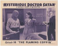 1j1104 MYSTERIOUS DOCTOR SATAN chapter 14 LC 1940 masked hero shown, Ella Neal, The Flaming Coffin!