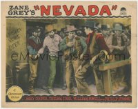 1j1106 NEVADA LC 1927 Gary Cooper staring at three drunken cowboys stumbling out of bar, rare!