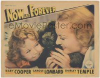 1j1114 NOW & FOREVER LC 1934 super close up of Carole Lombard & cute Shirley Temple with teddy bear!