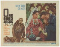 1j1119 ONE EYED JACKS LC #6 1961 close up of Marlon Brando kissing pretty Mina Martinez's hand!