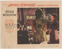 1j1137 REAR WINDOW LC #2 1954 Alfred Hitchcock, Jimmy Stewart, Grace Kelly & Ritter look out window!