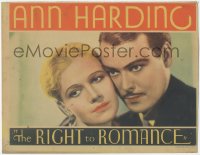 1j1142 RIGHT TO ROMANCE LC 1933 best c/u of sad plastic surgeon Ann Harding & Nils Asther, rare!