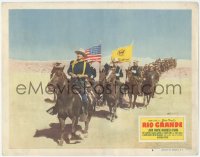 1j1143 RIO GRANDE LC #6 1950 John Ford, best image of John Wayne on horseback leading soldiers!