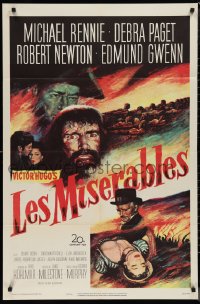 1j2033 LES MISERABLES 1sh 1952 Michael Rennie as Jean Valjean, Debra Paget, Victor Hugo!