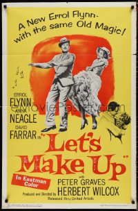 1j2035 LET'S MAKE UP 1sh 1956 great image of Errol Flynn dancing with Anna Neagle!