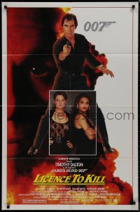 1j2037 LICENCE TO KILL 1sh 1989 Timothy Dalton as James Bond, sexy Carey Lowell & Talisa Soto!