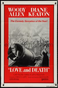 1j2048 LOVE & DEATH style C 1sh 1975 Diane Keaton about to fire Woody Allen out of a cannon!