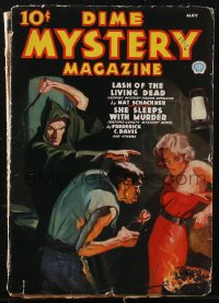 1j0430 DIME MYSTERY MAGAZINE pulp magazine May great 1936 cover art of sexy woman in peril!