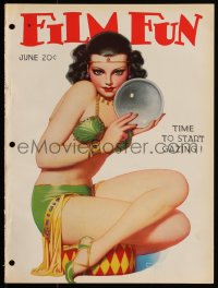 1j0479 FILM FUN magazine June 1938 Enoch Bolles art of sexy near-naked girl with crystal ball!