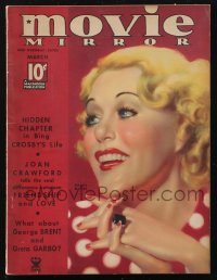 1j0472 MOVIE MIRROR magazine March 1935 great cover art of pretty Grace Moore by Alice Mozert!