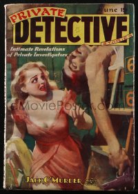 1j0419 PRIVATE DETECTIVE STORIES pulp magazine June 1938 H.J. Ward cover art, intimate revelations!