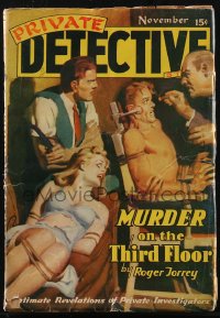 1j0420 PRIVATE DETECTIVE STORIES pulp magazine Nov 1940 great cover art, Murder on the Third Floor!