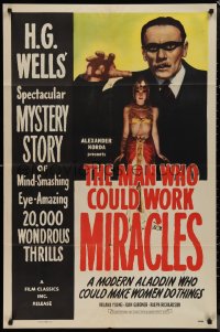 1j2056 MAN WHO COULD WORK MIRACLES 1sh R1947 H.G. Wells, a modern Aladdin who made women do things!