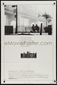 1j2058 MANHATTAN style B 1sh 1979 classic image of Woody Allen & Diane Keaton by bridge!